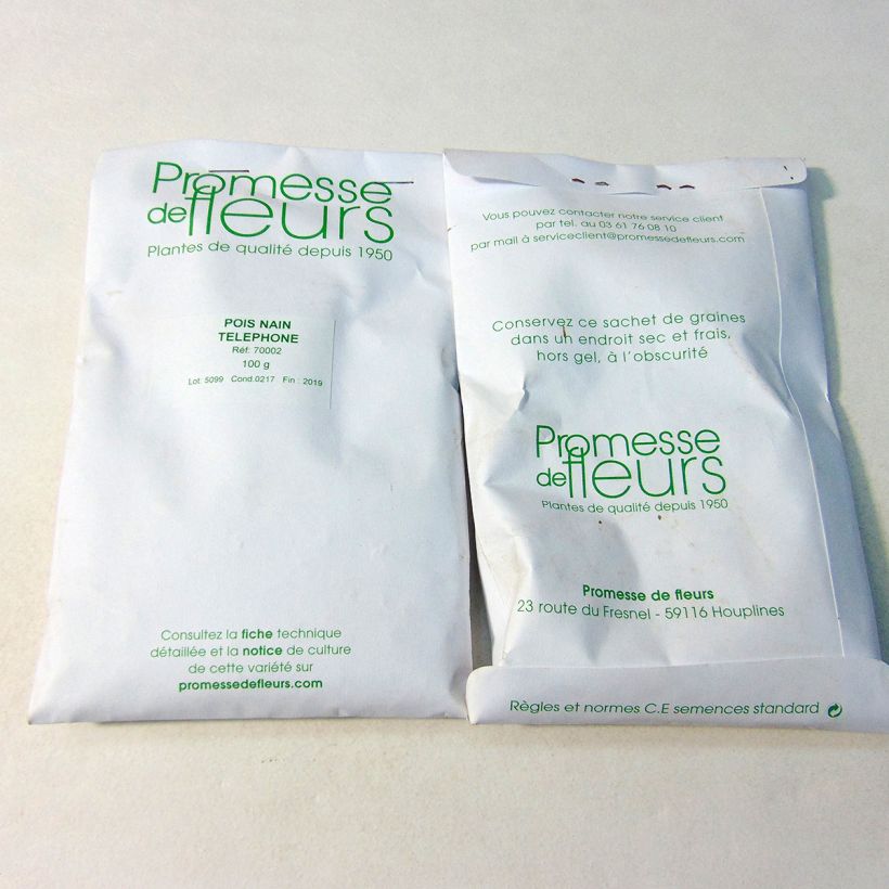 Example of Pisello nano Telefono sacchetto di 250-350 semi circa (100g) as you get