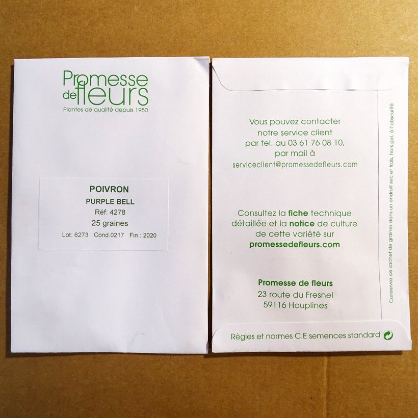 Example of Peperone Purple Bell sacchetto di 25 semi circa as you get