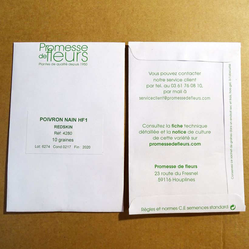 Esempio di esemplare Peperone Redskin F1 sacchetto di 10 semi circa come consegnato