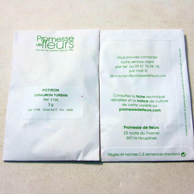 Example of Zucca Giraumon Turban sacchetto di 10 semi circa (3g) as you get