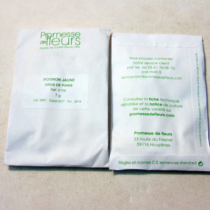 Example of Zucca Gialla Gros de Paris sacchetto di 20 semi circa (7g) as you get