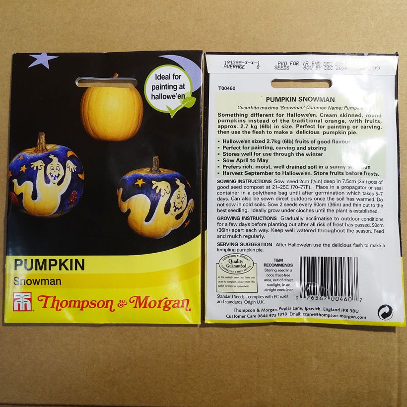 Esempio di esemplare Zucca Snowman sacchetto di 8 semi circa come consegnato