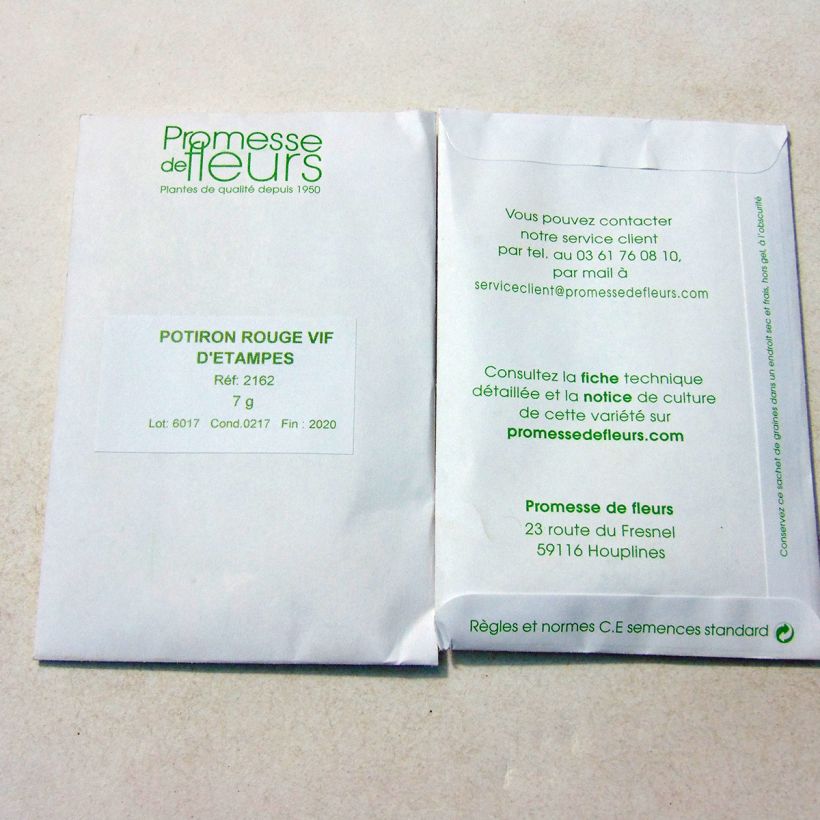 Example of Zucca Rosso vivo di Etampes sacchetto di 20 semi circa (7g) as you get