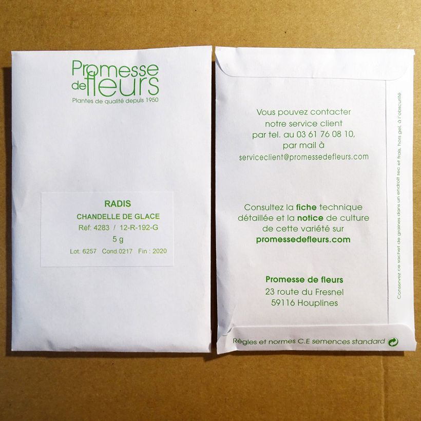 Esempio di esemplare Ravanello Chandelle de Glace sacchetto di 450 semi circa (5g) come consegnato