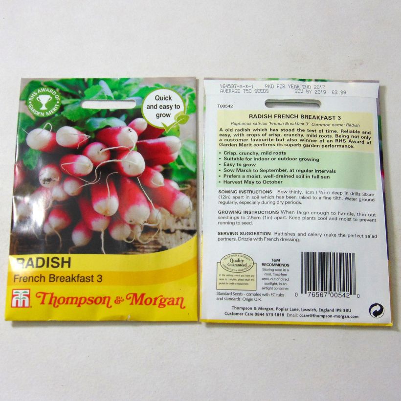 Esempio di esemplare Ravanello French Breakfast 3 sacchetto di 1000 semi circa come consegnato