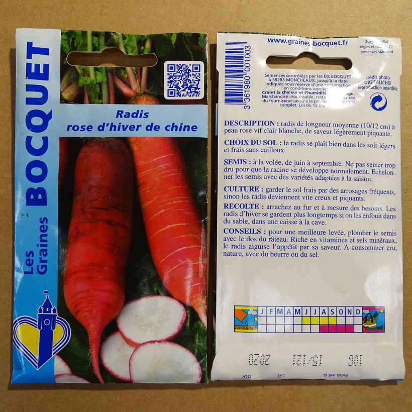 Esempio di esemplare Ravanello Rosa Cinese d'Inverno sacchetto di 800 semi circa (10g) come consegnato