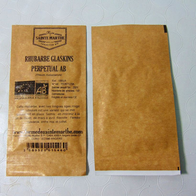Esempio di esemplare Rheum Glaskins Perpetual - Rabarbaro sacchetto di 50 semi circa come consegnato