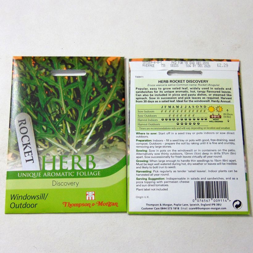 Esempio di esemplare Rucola Wildfire sacchetto di 750 semi circa come consegnato