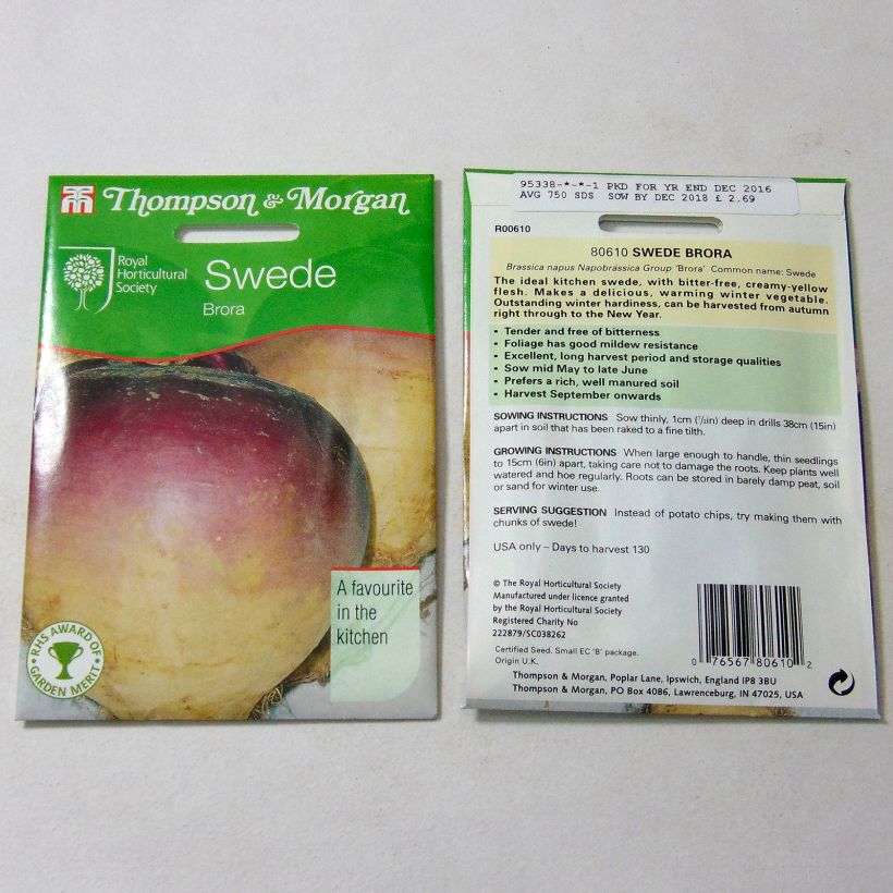 Esempio di esemplare Rutabaga Brora sacchetto di 750 semi circa come consegnato