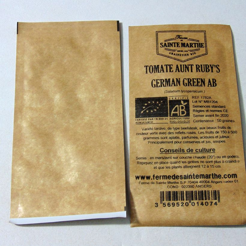 Esempio di esemplare Pomodoro verde Aunt Ruby´s German Green sacchetto di 50 semi circa come consegnato