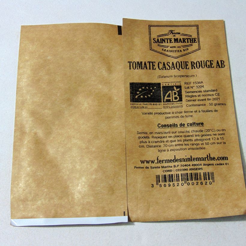 Esempio di esemplare Pomodoro ciliegino/datterino Casaque Rouge sacchetto di 50 semi circa come consegnato