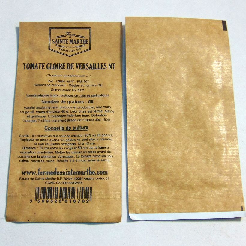 Esempio di esemplare Pomodoro Gloria di Versailles sacchetto di 50 semi circa come consegnato