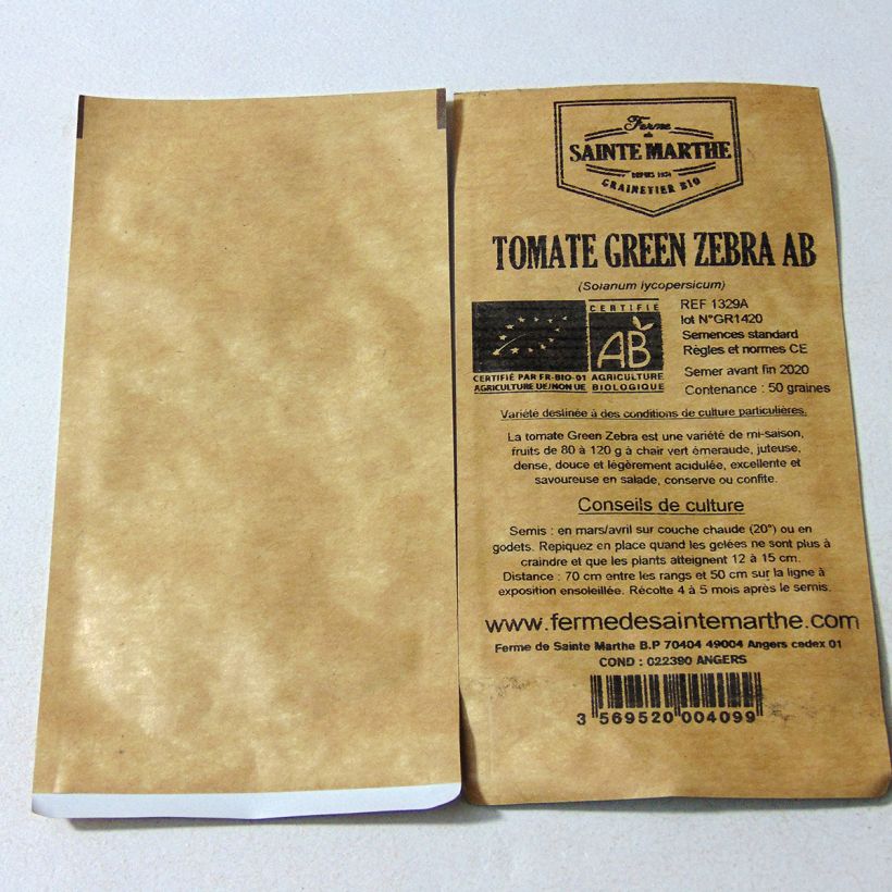 Example of Pomodoro verde Green Zebra Bio - Ferme de Sainte Marthe sacchetto di 50 semi circa as you get