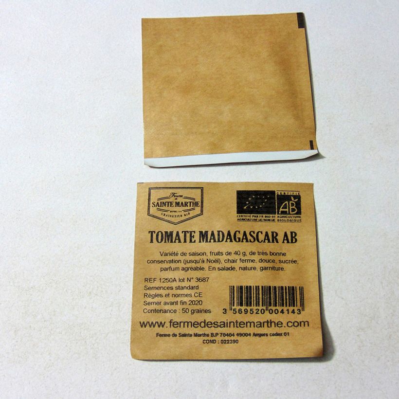 Esempio di esemplare Pomodoro Madagascar sacchetto di 50 semi circa come consegnato
