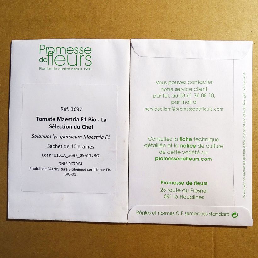 Esempio di esemplare Pomodoro tondo liscio Maestria sacchetto di 10 semi circa come consegnato