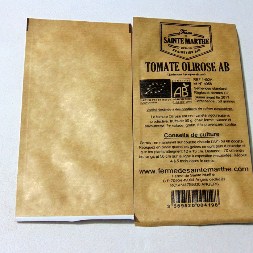 Esempio di esemplare Pomodoro ciliegino/datterino Olirose sacchetto di 50 semi circa come consegnato