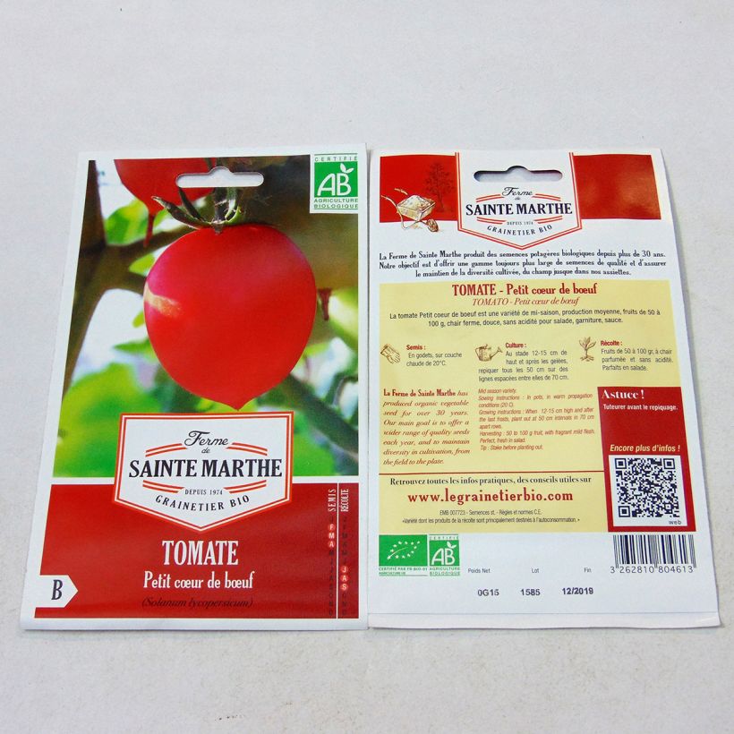 Example of Pomodoro cuore di bue/Beefsteak Cuor Di Bue Piccolo Bio - Ferme de Sainte Marthe sacchetto di 50 semi circa as you get