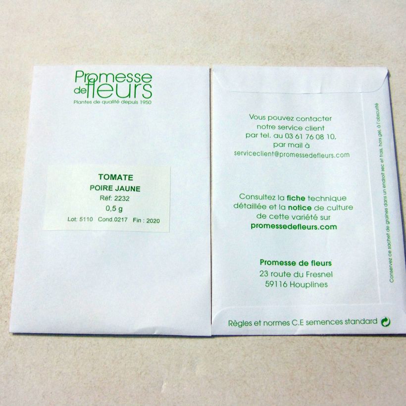 Esempio di esemplare Pomodoro ciliegino/datterino Gialla pera sacchetto di 250 semi circa (0,5g) come consegnato