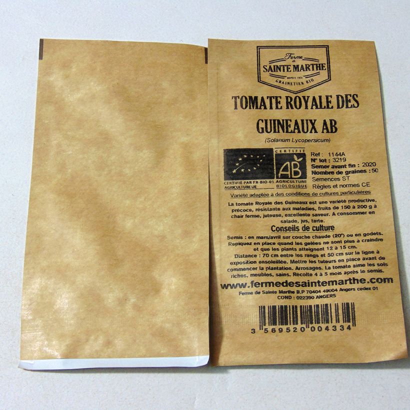 Esempio di esemplare Pomodoro cuore di bue/Beefsteak Royale des Guineaux sacchetto di 50 semi circa come consegnato