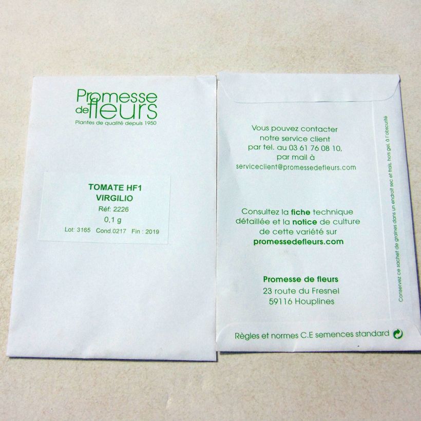 Esempio di esemplare Pomodoro Virgilio sacchetto di 30 semi circa (0.1g) come consegnato