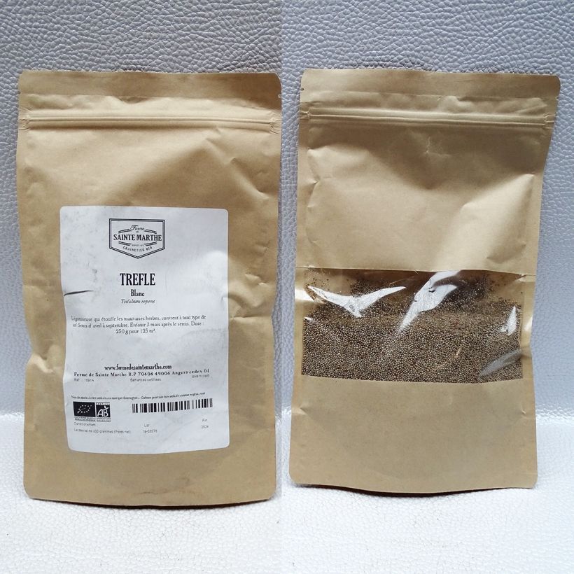 Esempio di esemplare Trifolium repens - Ferme de Sainte Marthe - Trifoglio ladino sacchetto di semi da 150 grammi come consegnato