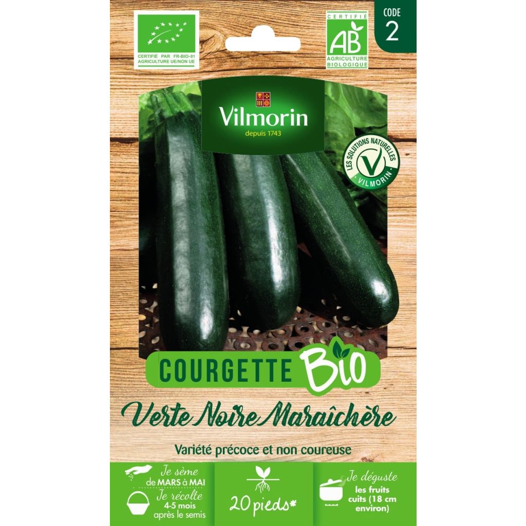 Zucchino verde nero Bio - Vilmorin