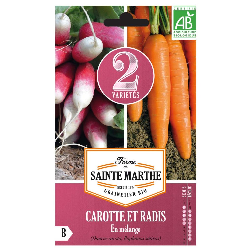 Carota e Ravanelli in miscela (Carota Nantaise 2 - Ravanelli a 18 giorni) - Biologico - Azienda agricola di Sainte Marthe
