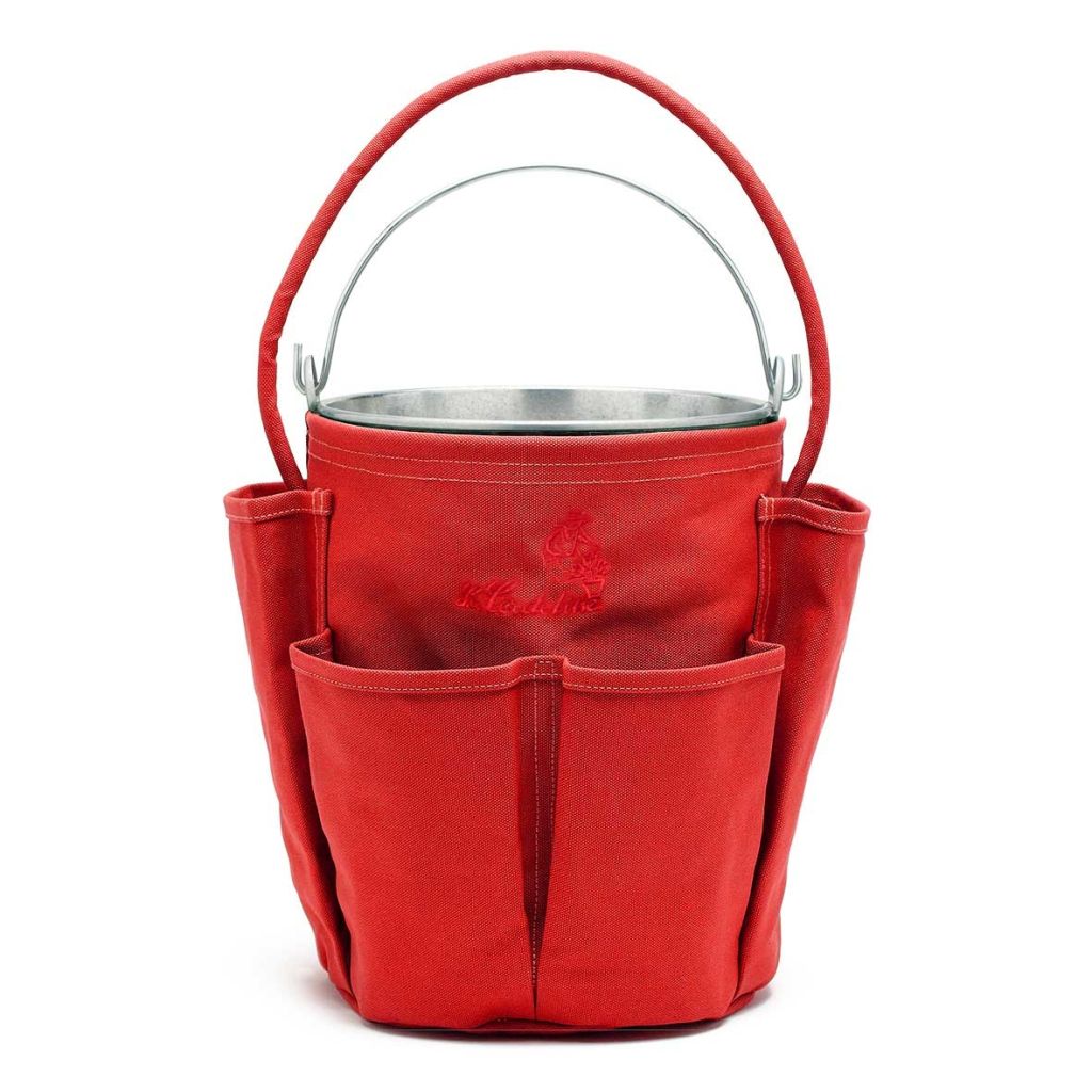 Sacco per secchio 6 Tasche, Ricamato, con Secchio in Acciaio Zincato da 13 L